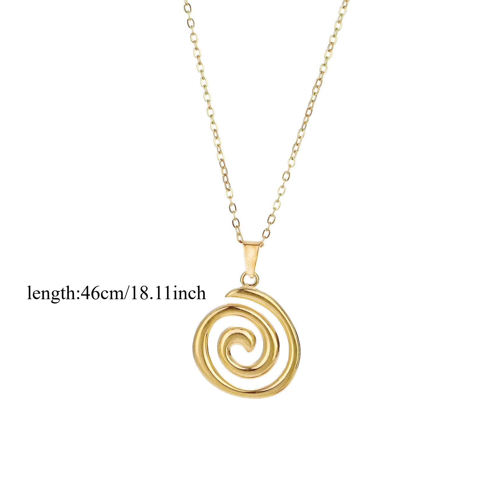 Vintage Spiral Vortex Pendant Stainless Steel Necklace, Fade-resistant